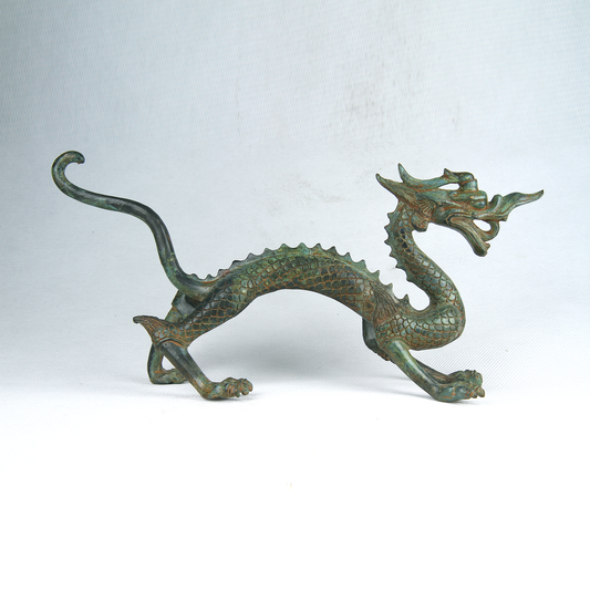 5.9"China Tang Dynasty, Bronze of a walking dragon[Tang Walking Dragon][唐走龙]