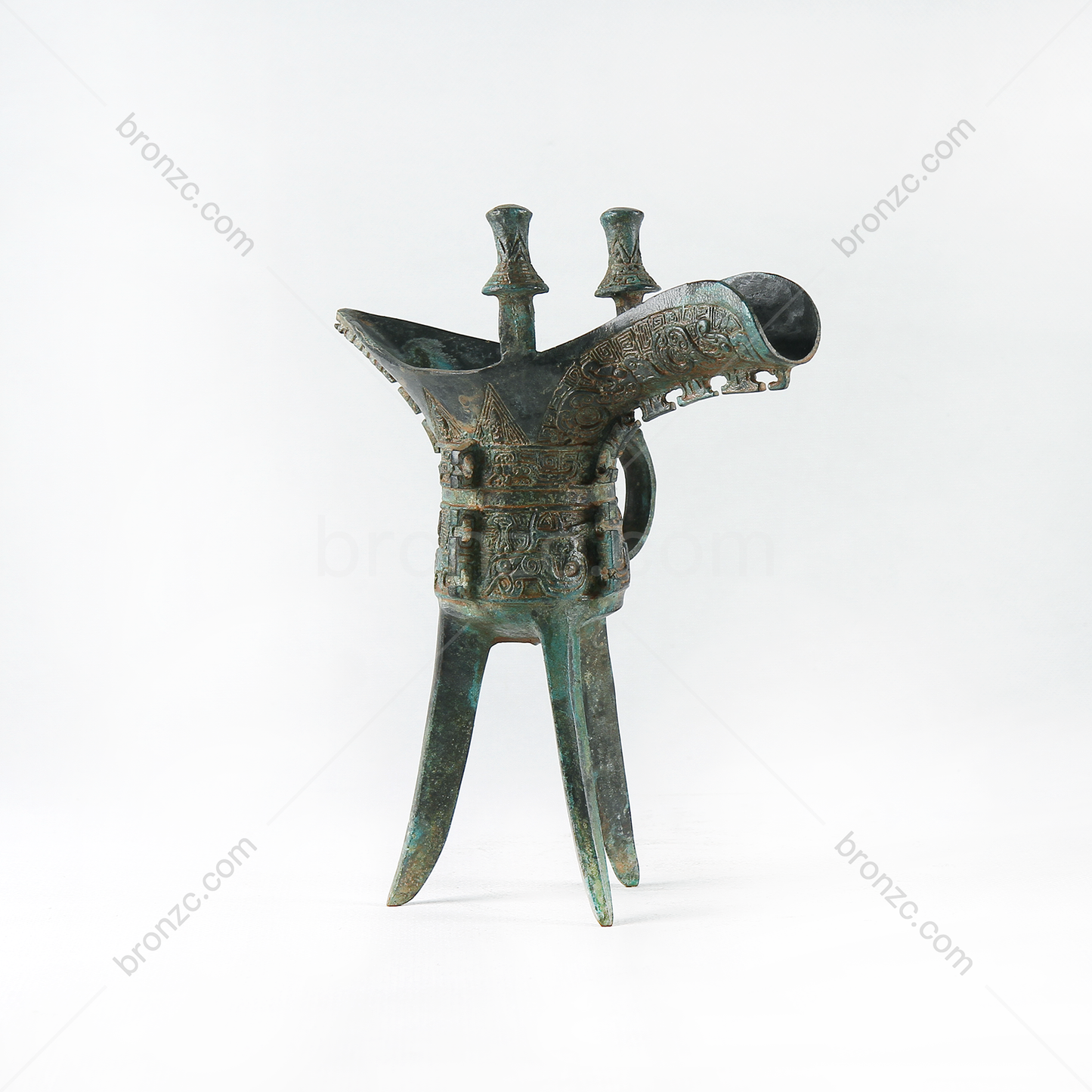 8.3"China Shang Dynasty,Bronze wine cup [Fuhao Jue cup][妇好爵杯]