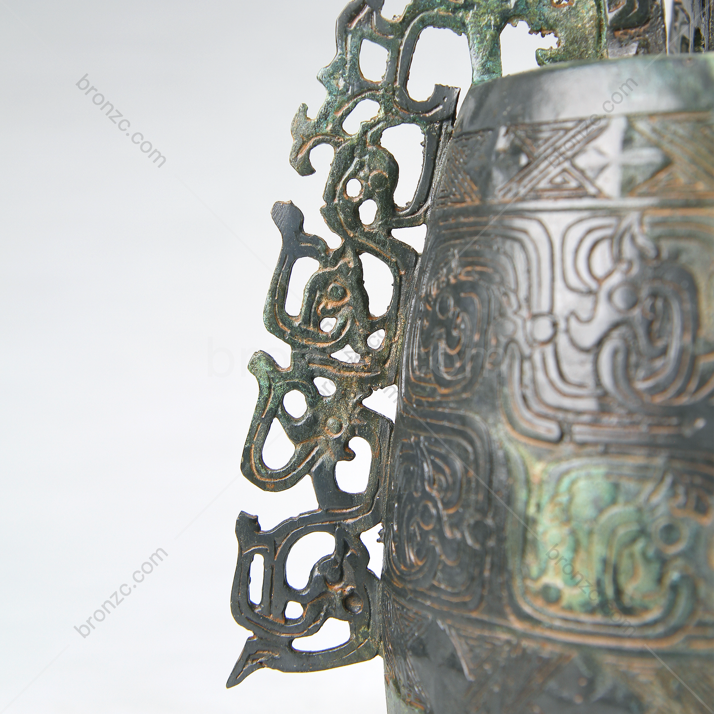 10.2" China Spring and Autumn Dynasty,Ancient bronze musical instrument[Qin Gong Bo][秦公镈]