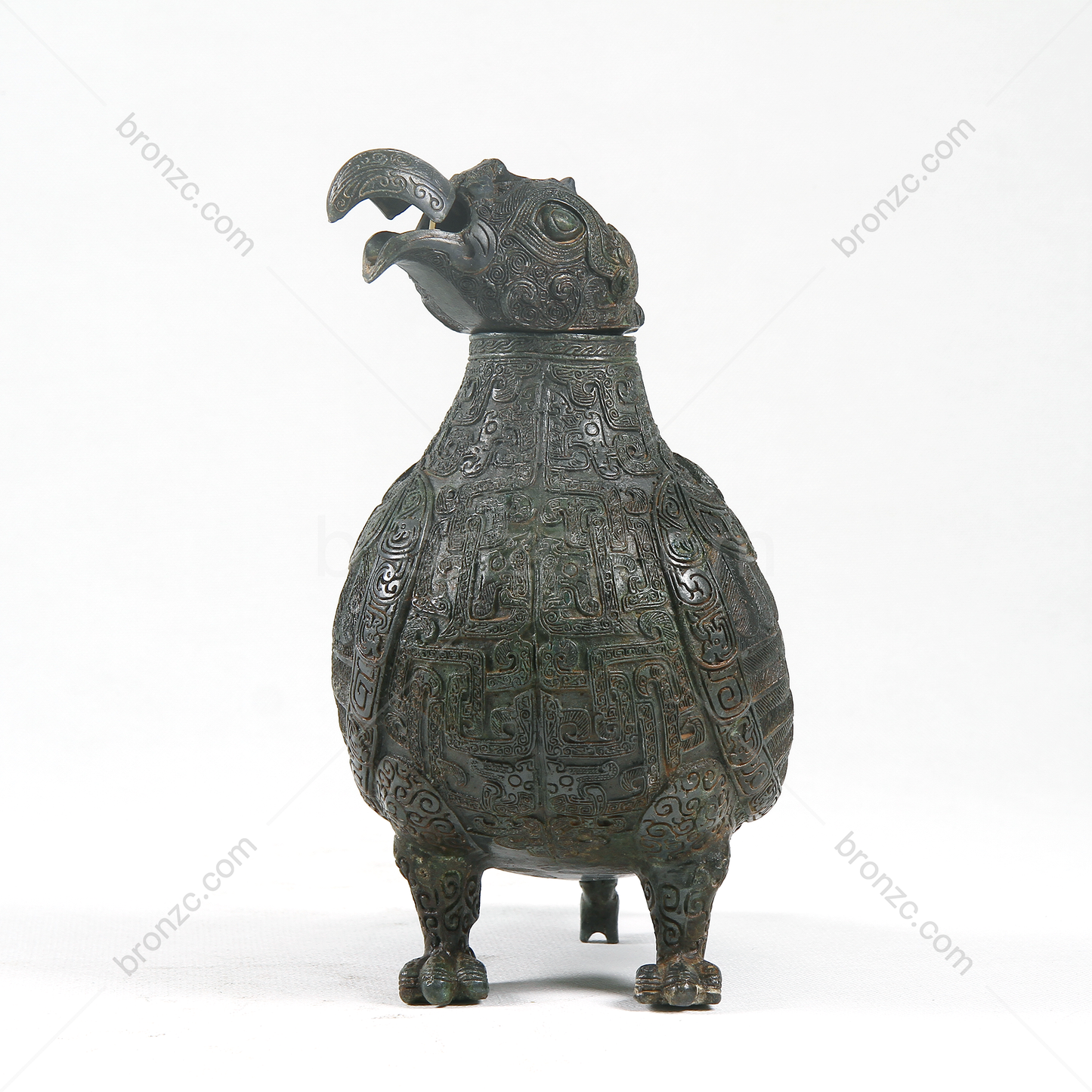 11" China Spring and Autumn Dynasty, Owl-shaped bronze vessel [Zi Zha Nong Bird Zun]