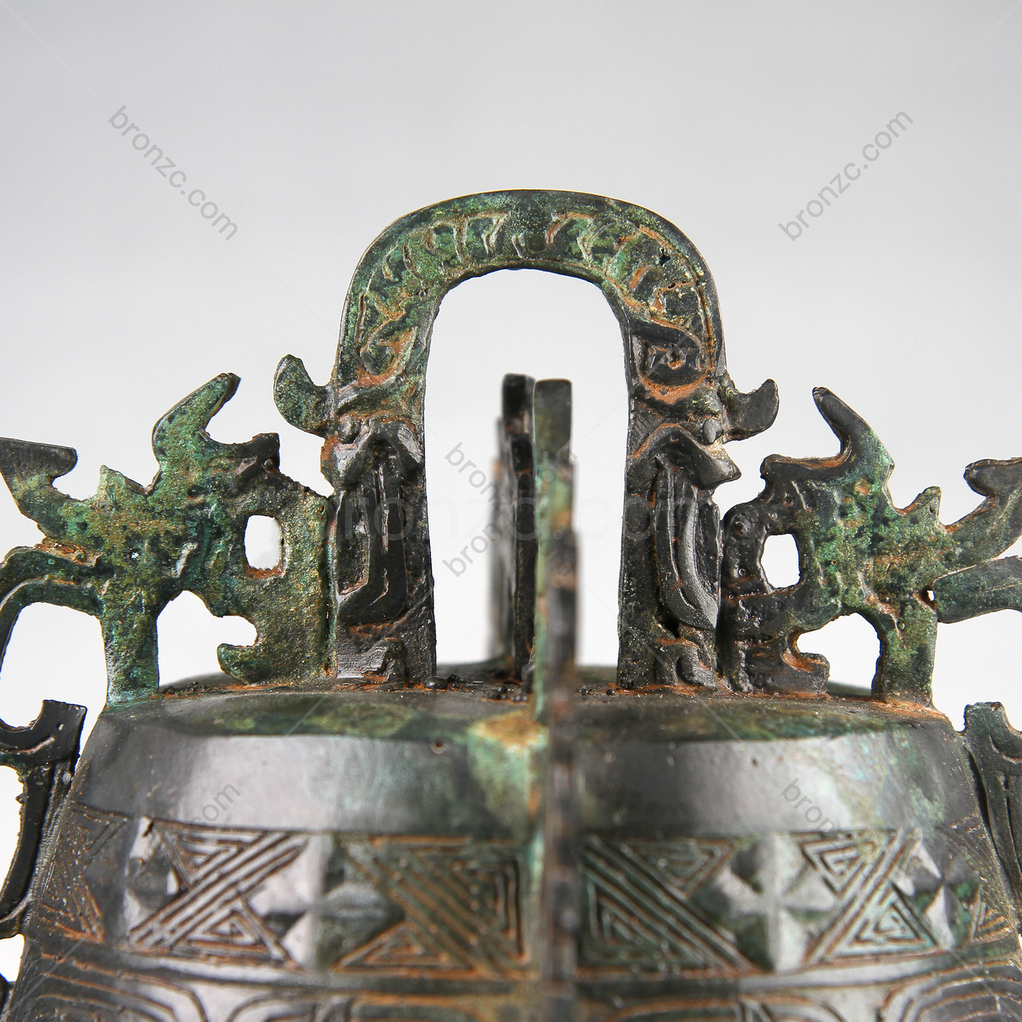 10.2" China Spring and Autumn Dynasty,Ancient bronze musical instrument[Qin Gong Bo][秦公镈]