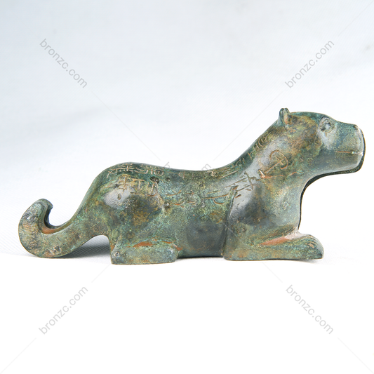 2.4" China Warring States Dynasty Bronze Tiger[Tiger Talisman][虎符]