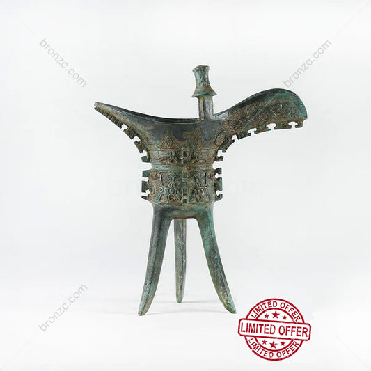 8.3"China Shang Dynasty,Bronze wine cup [Fuhao Jue cup][妇好爵杯]